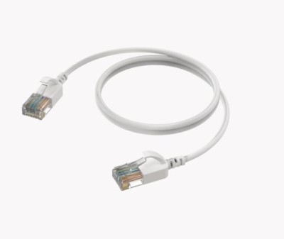 Slimline networking cable - CAT6A RJ45 - RJ45 U/UTP White version - 0.3 meter