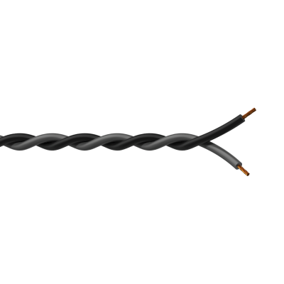(4)Twisted assembling cable - 2 x 1 mmý - 17 AWG 100 meter, black & grey