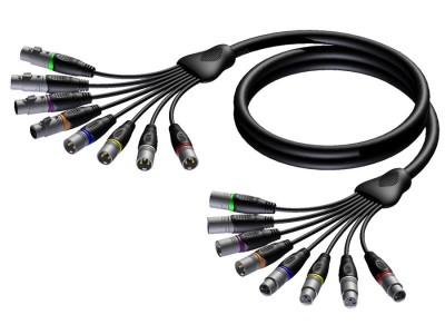 (5)Multi core cable - 4 x XLR male & 4 x XLR female - 4 x XLR female & 4 x XLR m