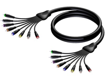 (5)Multi core cable - 8 x RCA/Cinch male - 8 x RCA/Cinch male 5 meter