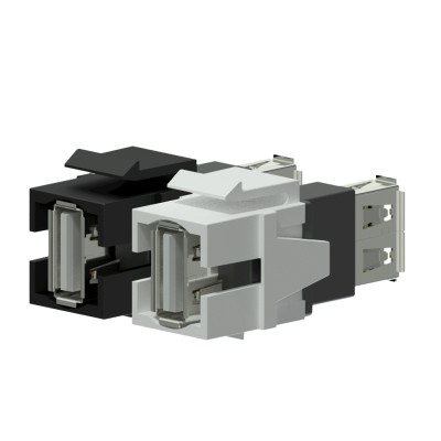 (20)Keystone adapter - USB 2.0 A - USB 2.0 A Black