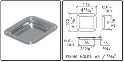 schotel 11x10cm, blind, - verzinkt - prijs per 1 stuk - saucer 11x10cm, blind, - Galvanised - price per piece