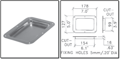 schotel 18x13cm, blind, - verzinkt - prijs per 1 stuk - saucer 18x13cm, blind, - Galvanised - price per piece