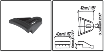 speakerklem, ABS, 42x9mm, - zwart - prijs per 1 stuk - speaker clamp, ABS, 42x9mm, - black - price per piece