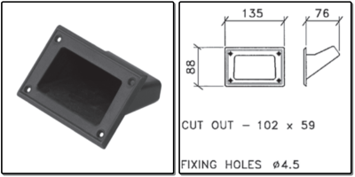boxhandgreep 135x88mm, - zwart - prijs per 1 stuk - box handle 135x88mm, - black - price per piece