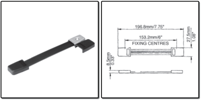 straphandle 189x28mm, - zwart - prijs per 1 stuk - strap handle 189x28mm, - black - price per piece