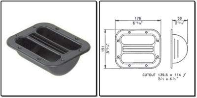 boxhandgreep 175x151mm, abs, - zwart - prijs per 1 stuk - box handle 175x151mm, abs, - black - price per piece