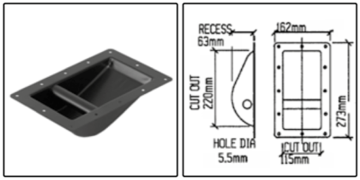 boxhandgreep groot, staal, - zwart - prijs per 1 stuk - box handle large, steel, - black - price per piece