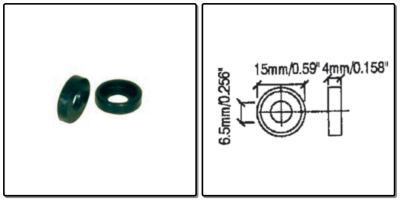 rozetring M6, - zwart - prijs per 1 stuk - rosette ring M6, - black - price per piece