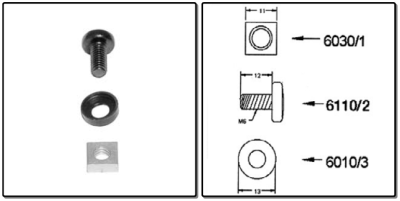 nut, bolt + washer for 6020 (R0830) - Price per piece