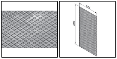 gaasplaat 2000x1000x1.5mm, - blank staal - prijs per sheet 2000x1000mm - mesh plate 2000x1000x1.5mm, - bright steel - price per piece