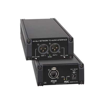 RDL - AV-NL2 - 2x XLR output Dante interface