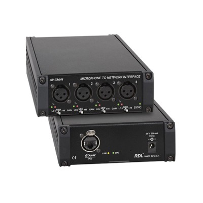 RDL - AV-XMN4 - 4x XLR mic input Dante interface