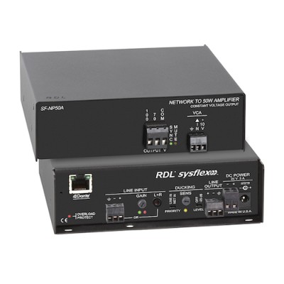 RDL - SF-NP50AX - Network to 50 W Mono Audio Amplifier - 70 V or 100 V