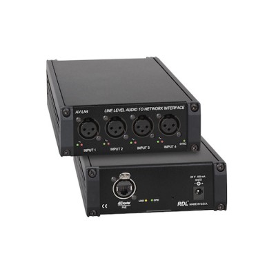 RDL - AV-LN4 - Dante interface - Line Level Audio to Network Interface