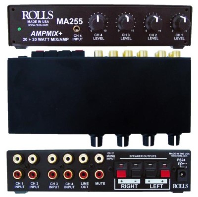 Rolls MA255 Stereo 20W/Ch Class D Mixer Amp