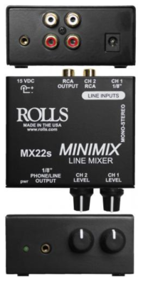 Rolls MX-22s MiniMix, 2 Channel Stereo/Mono Mixer