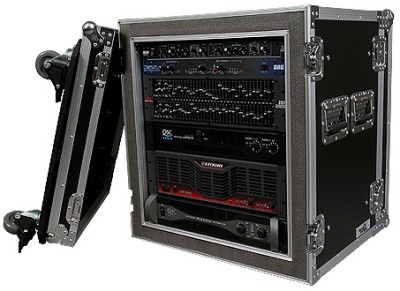 12U amplifier deluxe reck system - 45 cm body depth, shock mount w caster board