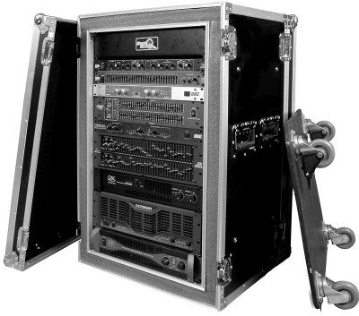 18U amplifier deluxe rack system - 45cm body depth, shock mount w/ caster board