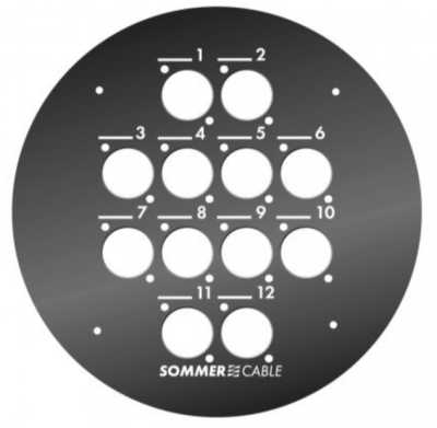Steel plate with 12 holes for D size connector