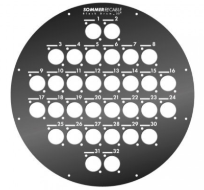Steel plate with 32 holes for D size connector