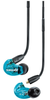 Shure SE215SPE-EFS - Single Dynamic MicroDriver with Detachable, Wireform Cable, Blue