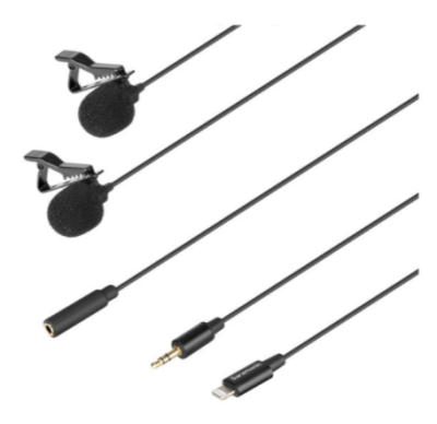LavMicro U1C, lavalier microphone with 2 mic capsules, 6 m cable, detachable 3.5