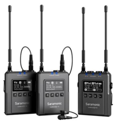 UwMicS Kit2, UHF wireless microphone system, incl. 2x lavalier microphone DK3A