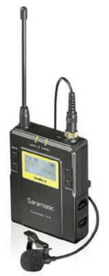 UwMic9 TX9, UHF wireless body-pack transmitter TX9 and lavalier microphone