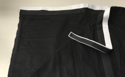 Frise / Jupe coton noir classé M-1  avec velcro 6x0.40m de haut