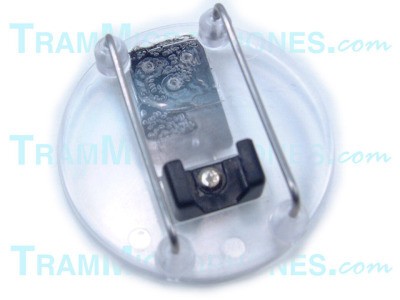 Tram mic concealer cage with clip on back, clear