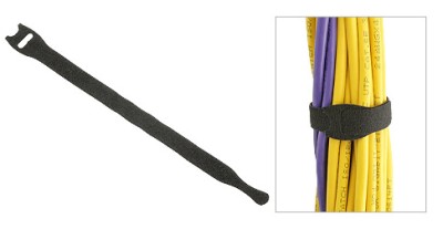 Velcro Cable straps 25/200mm zwart zak van 100 st