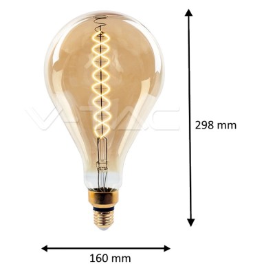 VT-2138D - LED Bulb - 8W Filament E27 A165  Dimmable 2000K Luminous flux 500Lm