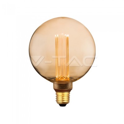 VT-2195 - LED Bulb - 4W ART Filament Candle E27 G125 Amber Glass 1800Kñ200K Lumi