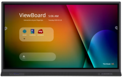 ViewSonic IFP7552-1A: ViewBoard 52serie touchscreen 75" UHD, Android 9.0, IR 350 nits, USB-C, DP,  2x1