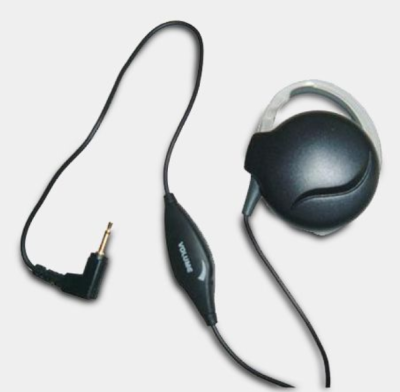 Earpiece w/inline volume control for microphone